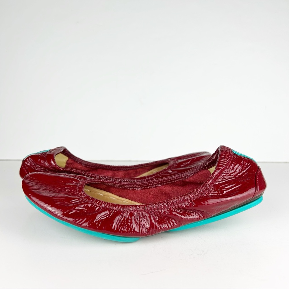 Tieks Ruby Red Patent Leather Packable Ballet Flats Size 6